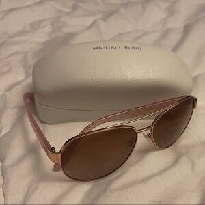 Michael Kors Rose Gold Aviator Sunglasses